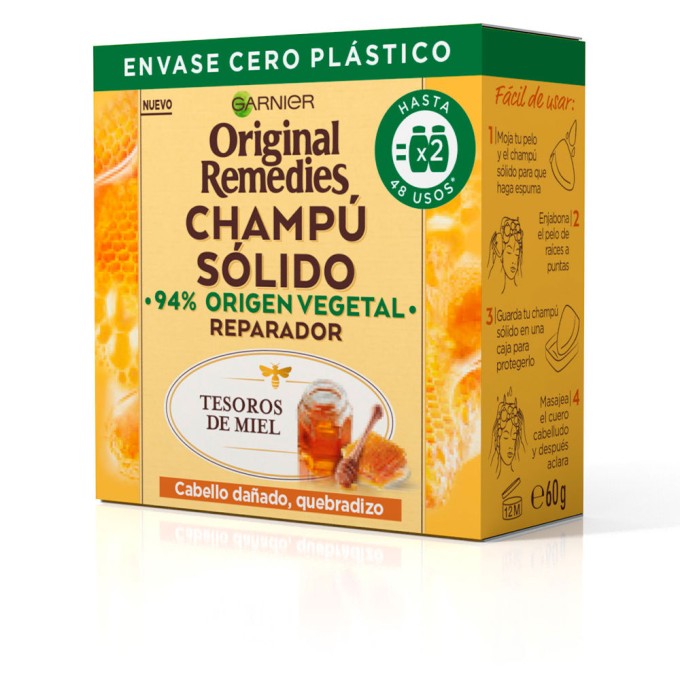 ORIGINAL REMEDIES champú sólido tesoros de miel 60 gr