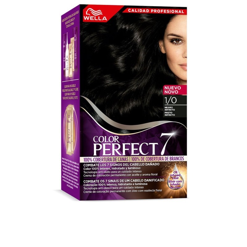 WELLA COLOR PERFECT 7 100 cobertura de canas 1 0 negro infinito