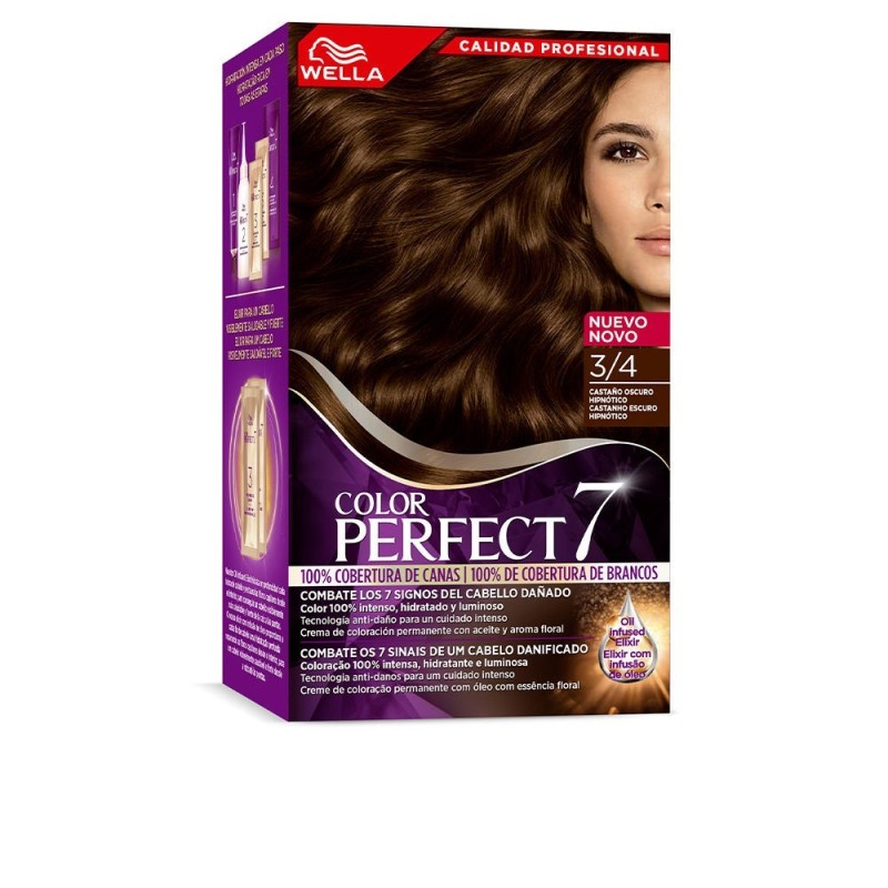 WELLA COLOR PERFECT 7 100 cobertura de canas 3 4 castano oscuro hipnotico