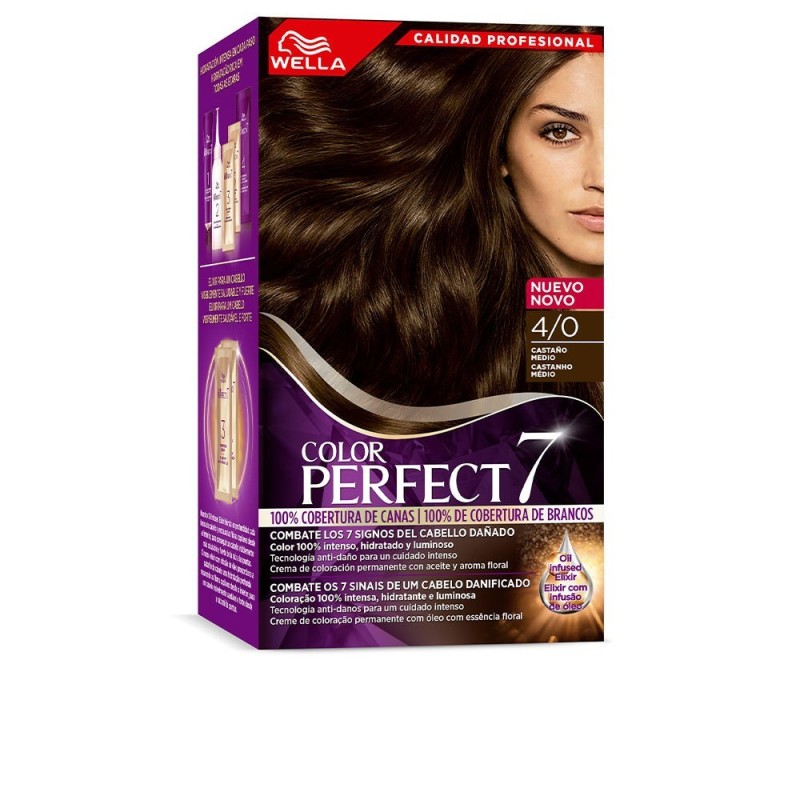 WELLA COLOR PERFECT 7 100 cobertura de canas 4 0 castano medio