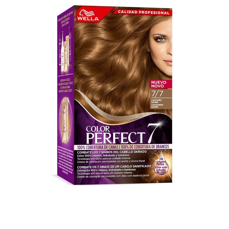 WELLA COLOR PERFECT 7 100 cobertura de canas 7 7 castano bambi