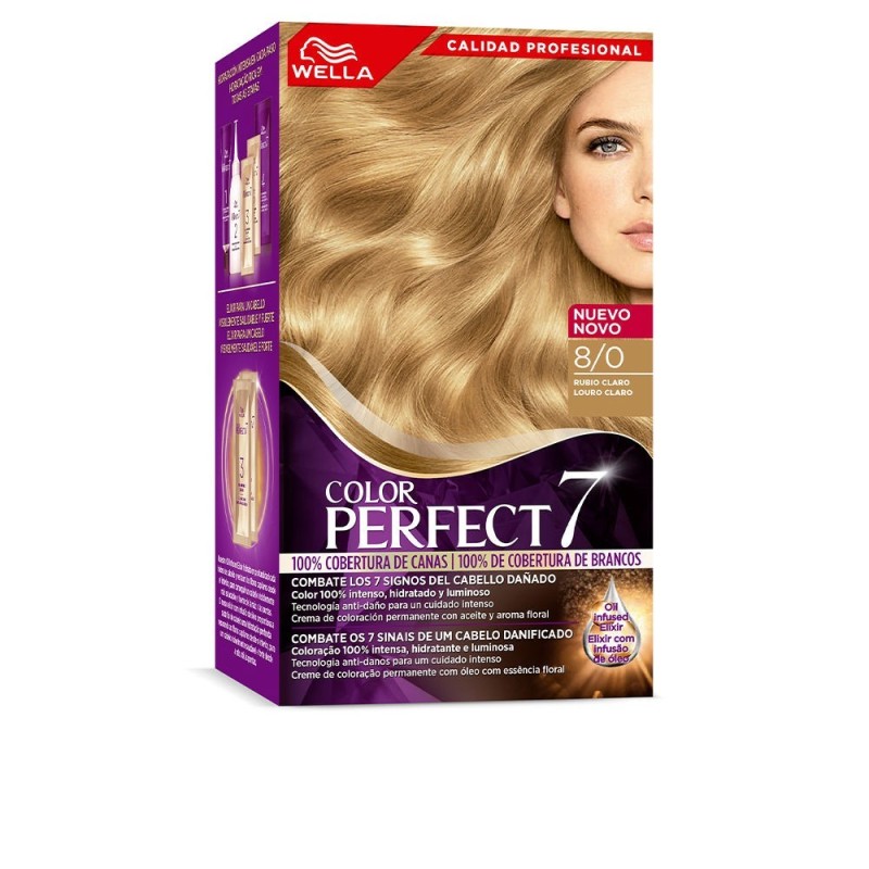 WELLA COLOR PERFECT 7 100 cobertura de canas 8 0 rubio claro 6 u