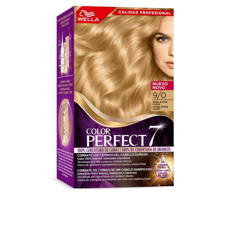 WELLA COLOR PERFECT 7 100 cobertura de canas 9 0 rubio extra claro 6 u