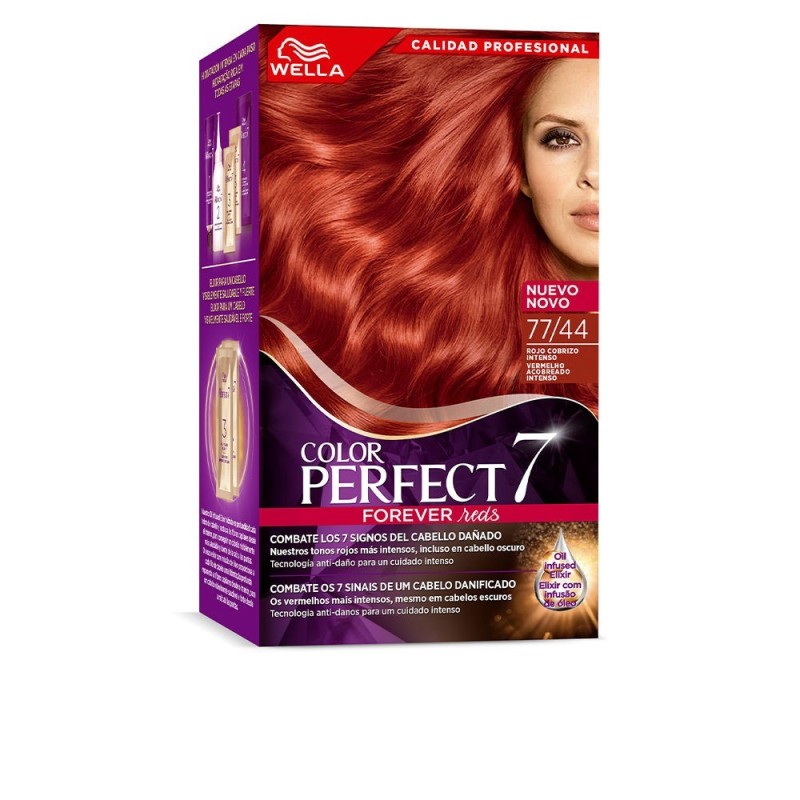 WELLA COLOR PERFECT 7 100 cobertura de canas 77 44 rojo cobrizo Intenso