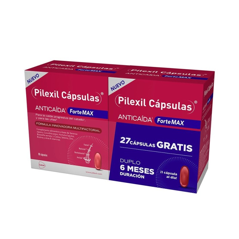 PILEXIL FORTE MAX cápsulas anticaída pack 2 x 90 u