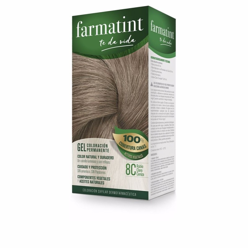 FARMATINT GEL coloracion permanente 8c rubio claro ceniza 5 u