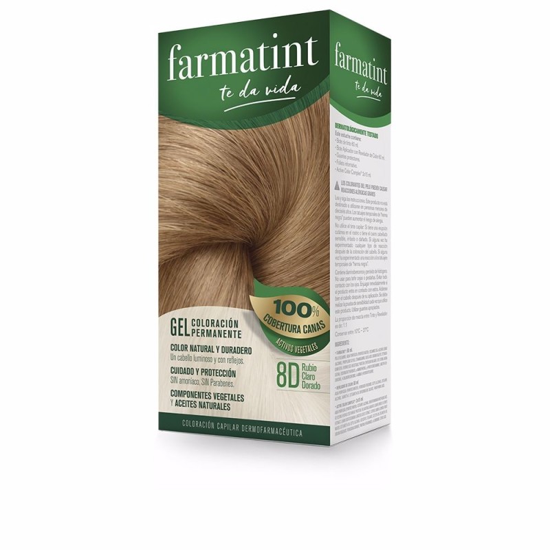 FARMATINT GEL coloracion permanente 8d rubio claro dorado 5 u