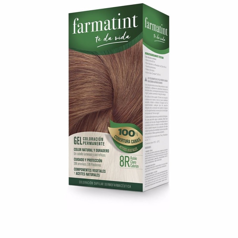 FARMATINT GEL coloracion permanente 8r rubio claro cobrizo 5 u