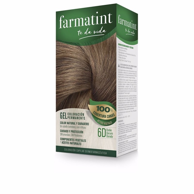 FARMATINT GEL coloracion permanente 6d rubio oscuro dorado 5 u