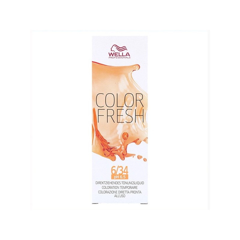 Wella Tinte Color Fresh 6/34 Rubio Oscuro Oro Cobrizo 75 ml