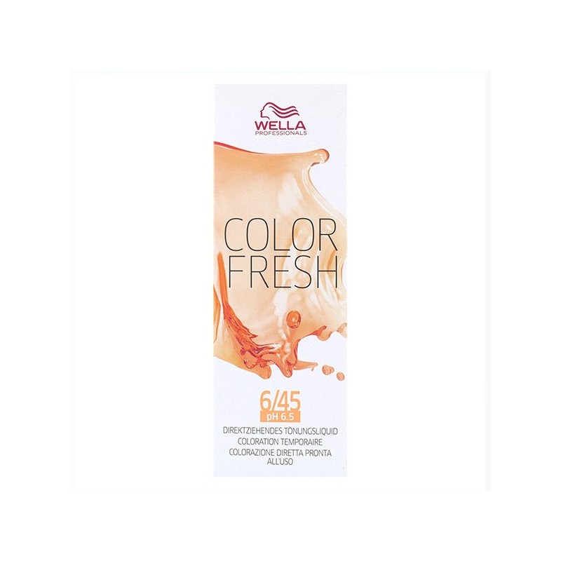 Wella Tinte Color Fresh 6/45 Rubio Oscuro Cobrizo Caoba 75 ml