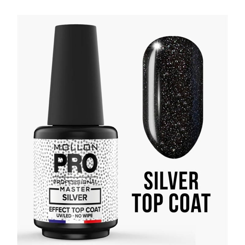 Mollon Pro Master Silver Effect Top Coat 12ml