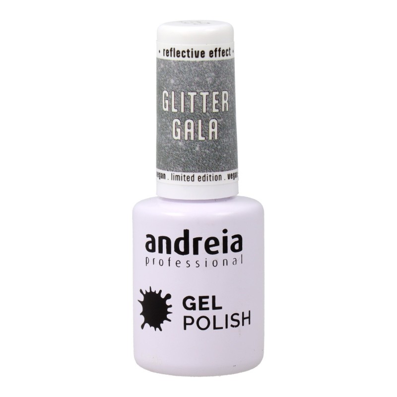 Andreia Gel Polish Reflective Colors Gg1 Plata Con Destellos Plateados 10,5 ml