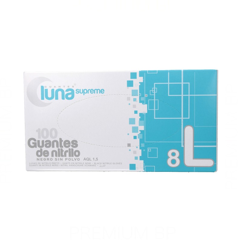 Luna Guantes Nitrilo Negro 100 U S/Polvo Grande