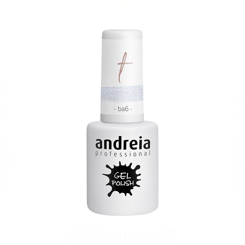 Andreia Professional Gel Polish Color BA6 Glitter transparente y azul 10,5 ml